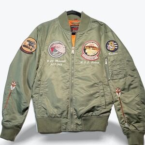 Schott NYC MA1 Flight Bomber Jacket Air Apaches B25 Mitchell Patches 501st Small